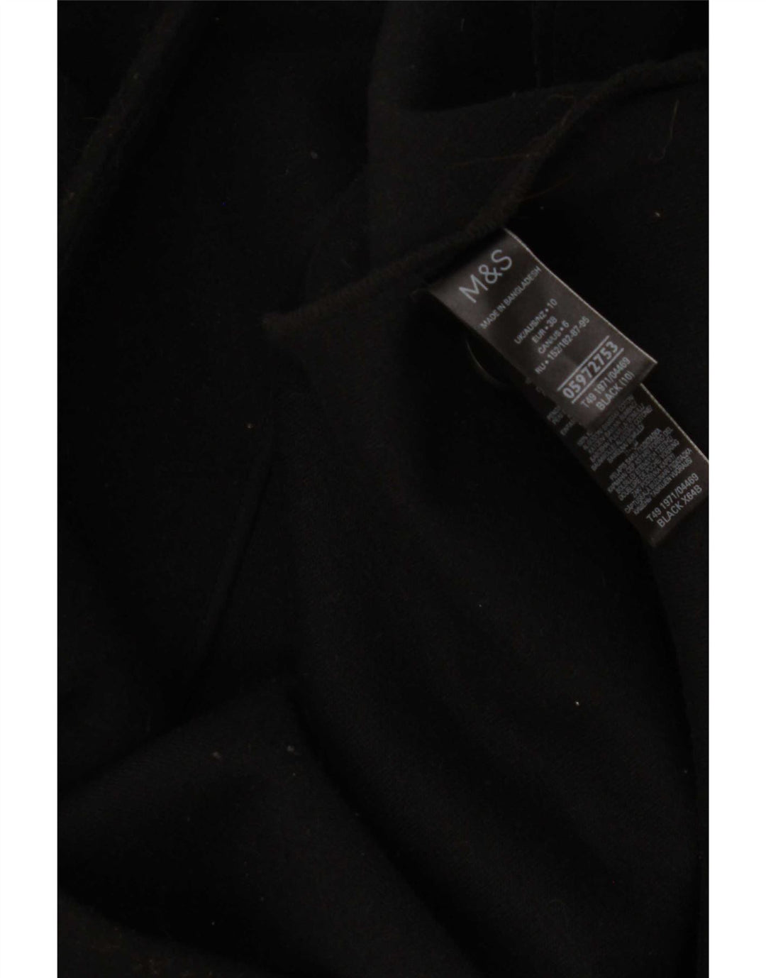 Marks & Spencer Dameoverfrakke UK 10 Lille sort polyester