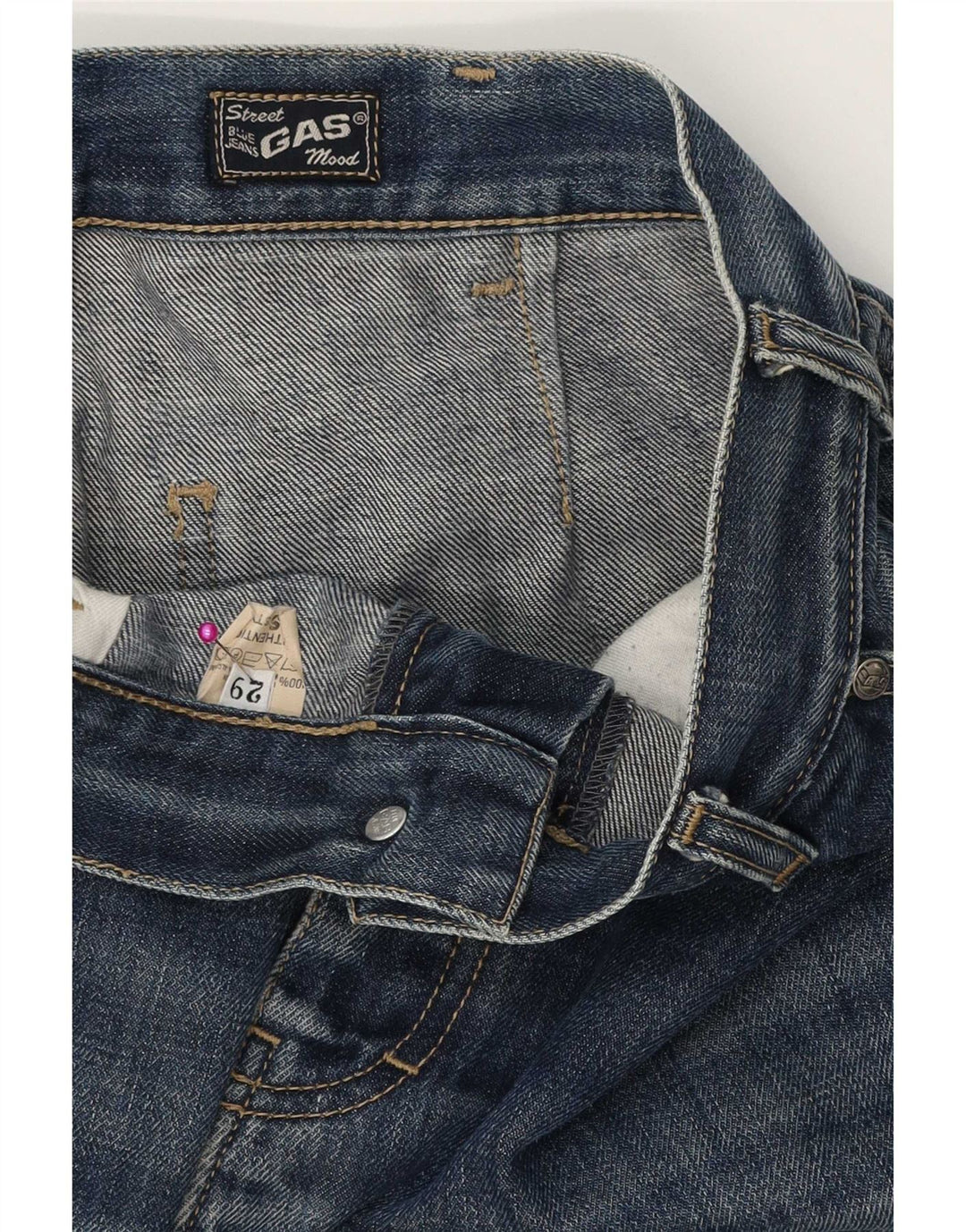 Gas Straight Jeans til mænd W29 L33 blå bomuld