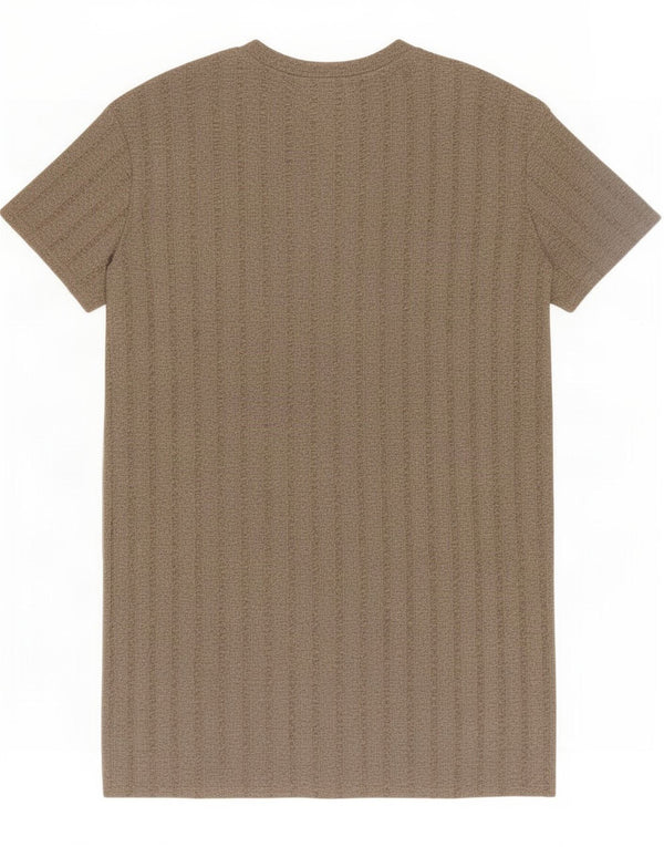 Zara T-shirtkjole til kvinder UK 14 Medium Beige Stribet Polyester