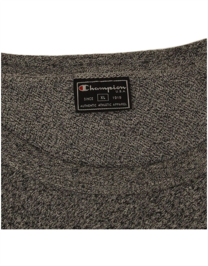 Champion Herre Grafisk T-Shirt Top XL Grå Flecked