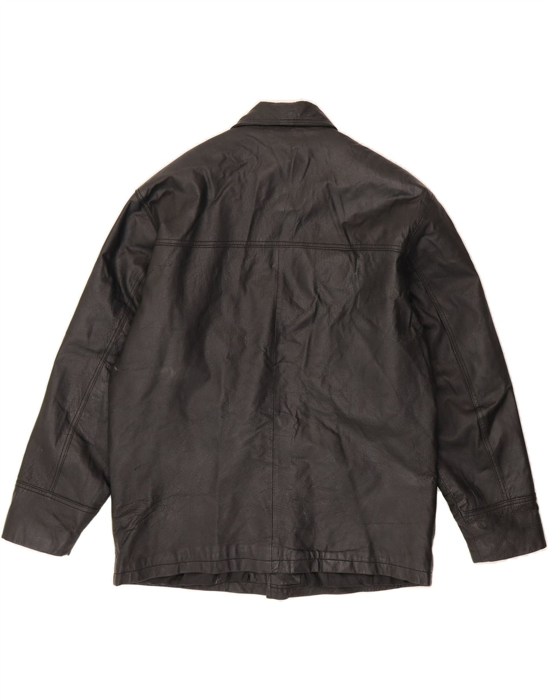 UNION RIVER Mens Leather Jacket UK 42 XL Black Leather Vintage Union River and Second-Hand Union River from Messina Hembry 