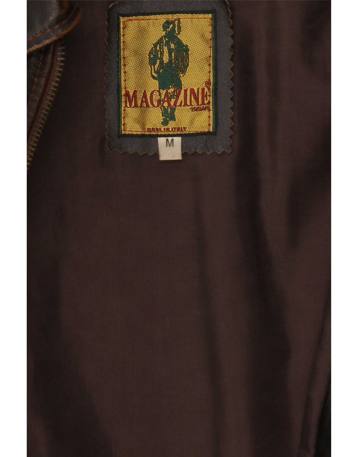 Vintage lædervest til mænd, medium brun