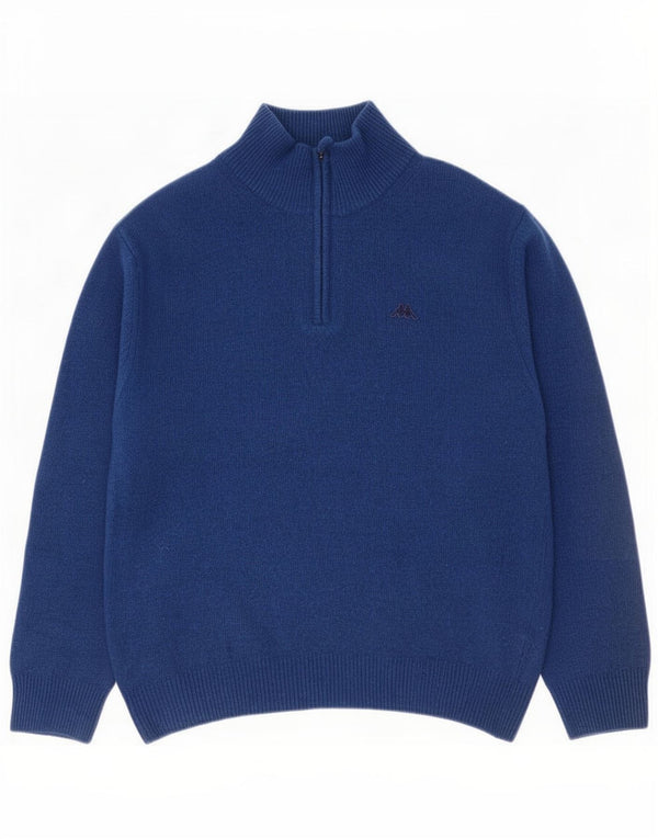 Kappa Herre Zip Neck Jumper Sweater Large Navy Blue Uld