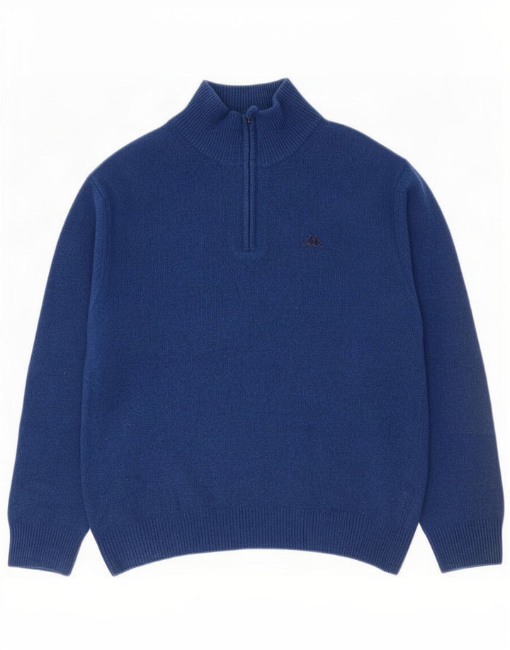 Kappa Herre Zip Neck Jumper Sweater Large Navy Blue Uld