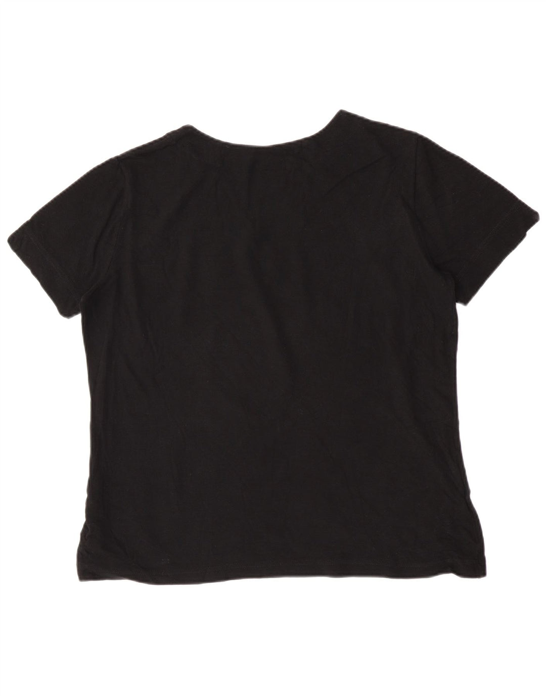 Lacoste Dame T-Shirt Top Størrelse 50 2XL Sort Bomuld