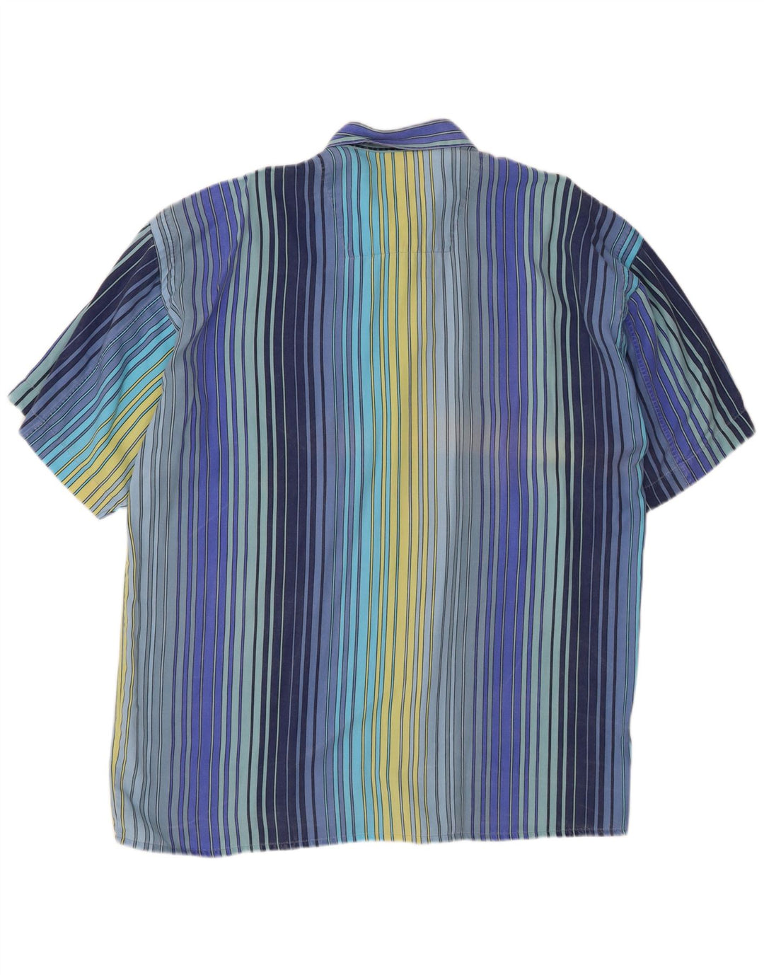 KEY WEST Mens Loose Fit Short Sleeve Shirt Large Multicoloured Striped