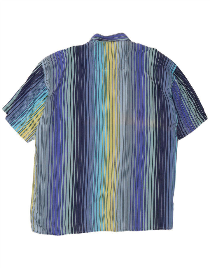 KEY WEST Mens Loose Fit Short Sleeve Shirt Large Multicoloured Striped