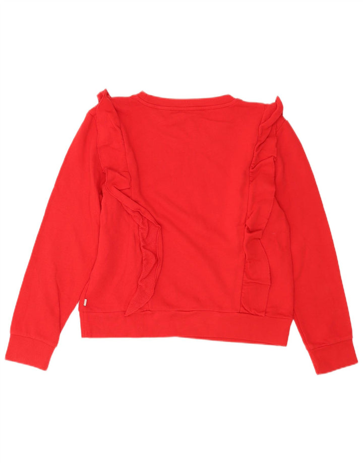 Levi's Dame Sweatshirt Jumper UK 14 Medium Rød Bomuld