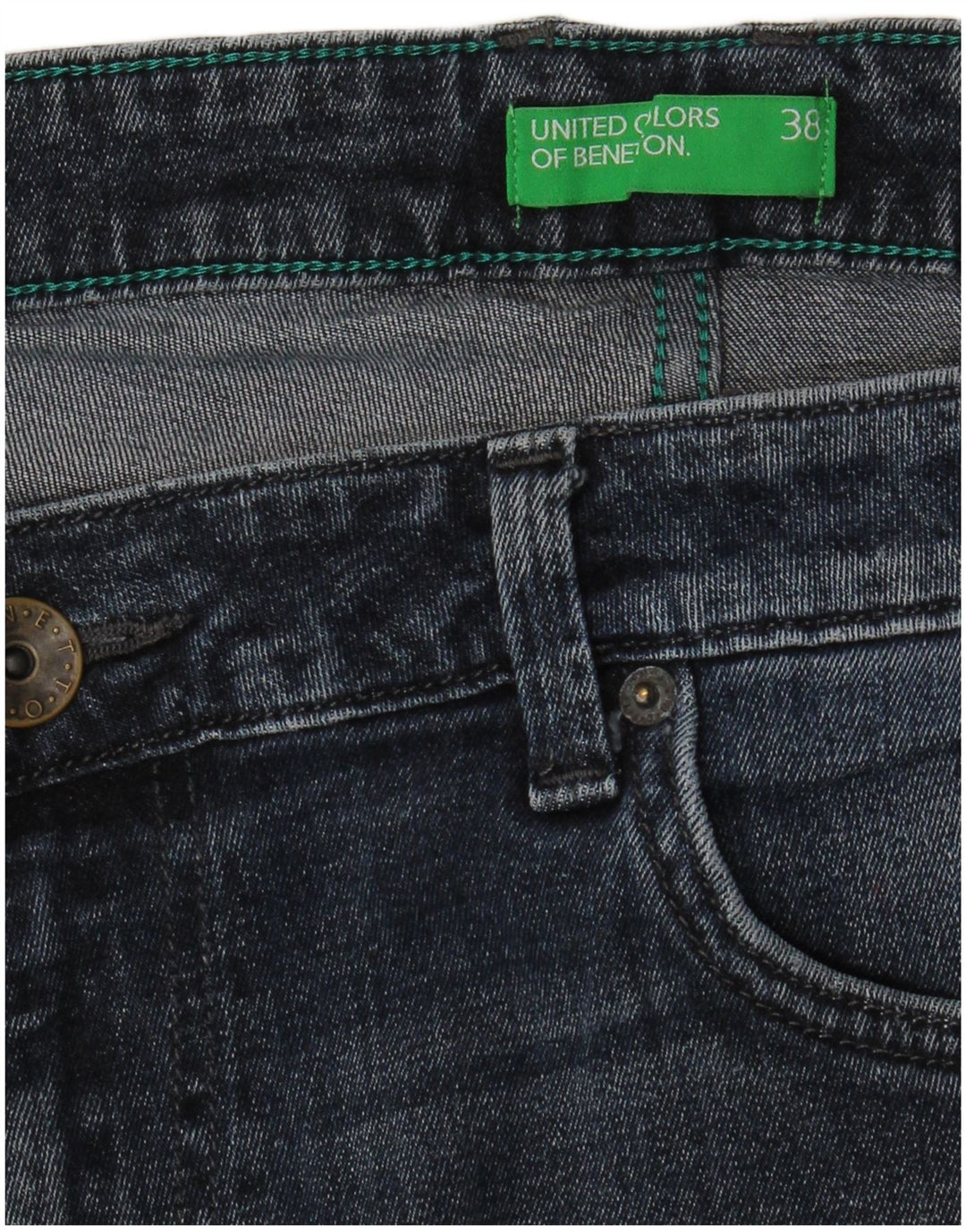 Benetton Herre Slim Jeans W38 L31 Marineblå