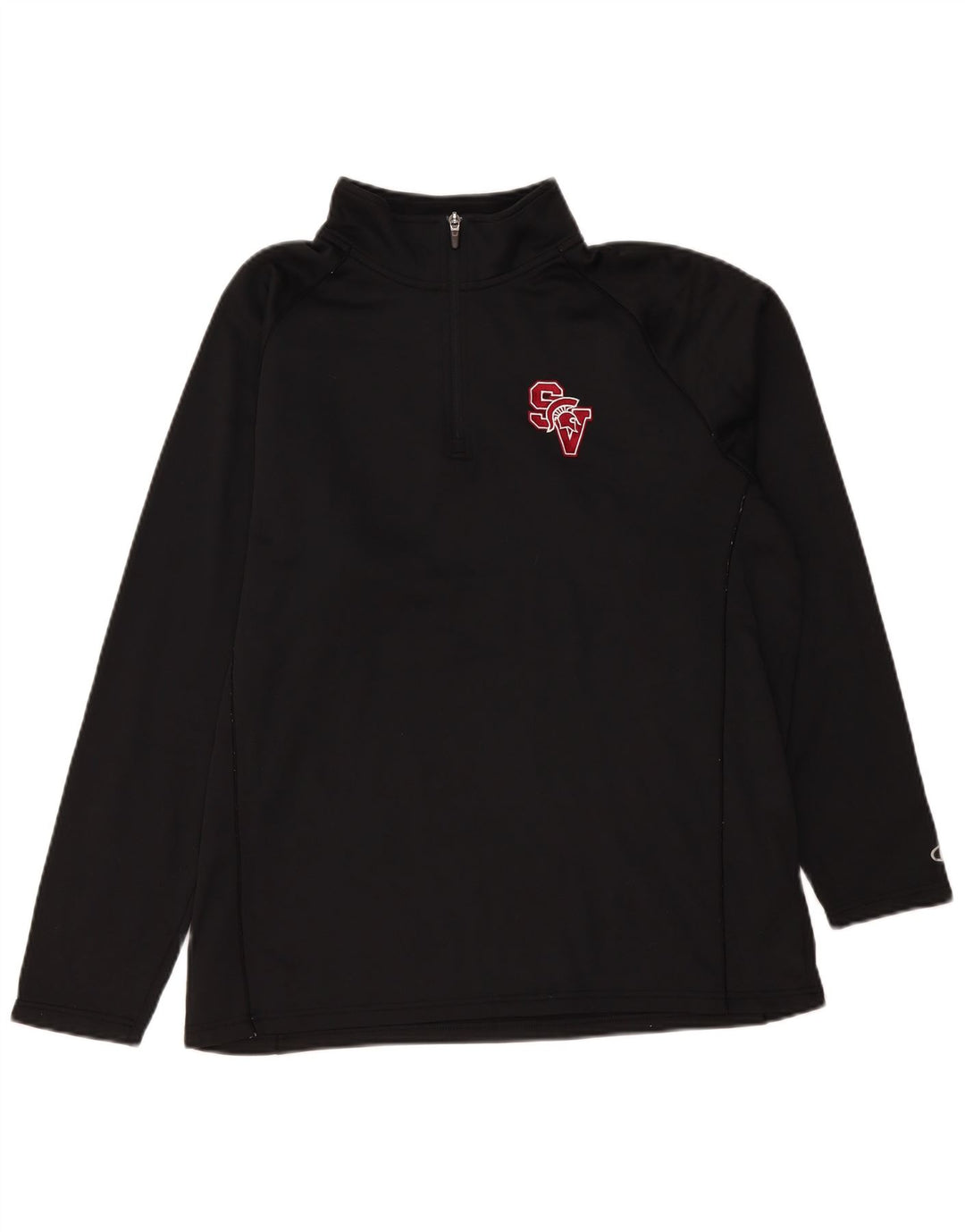 Champion Herre Zip Neck Pullover Træningsdragt Top Stor Sort Polyester