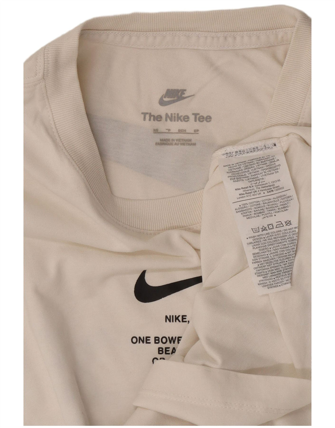 Nike Grafisk T-shirt top XS til mænd Hvid bomuld