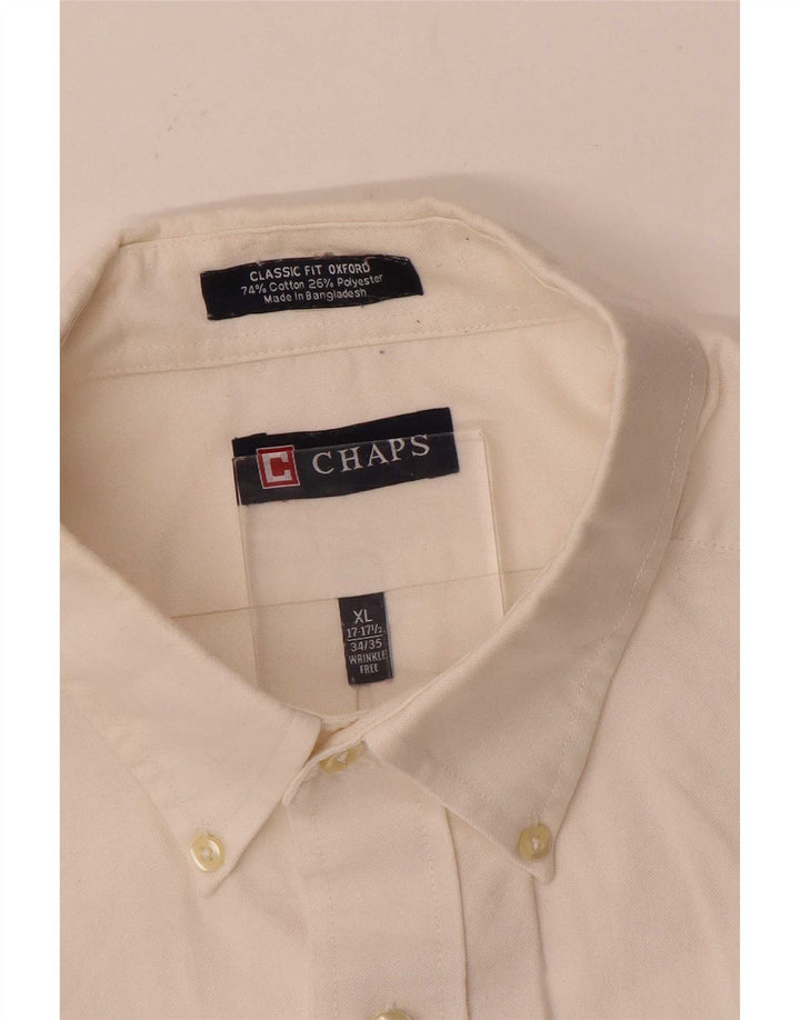 Chaps Herre Classic Fit Skjorte Størrelse 17 1/2 XL Hvid Bomuld
