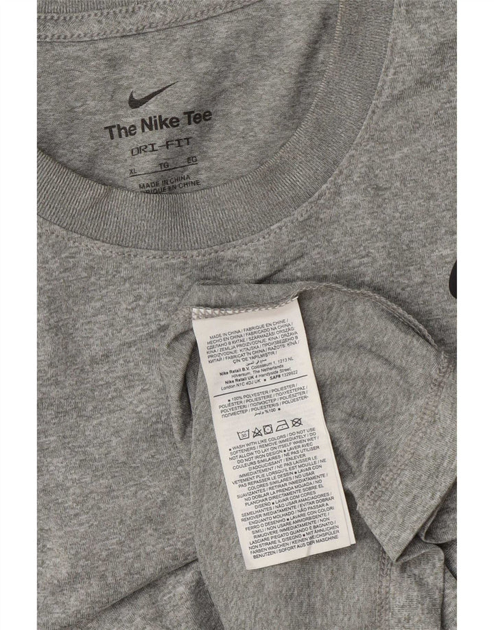 Nike Herre Dri Fit Top Langærmet XL Grå Flecked Polyester