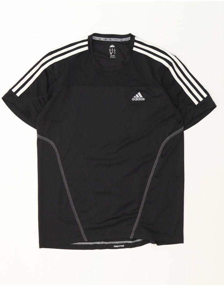 ADIDAS Herre Climalite T-Shirt Top Medium Sort Polyester