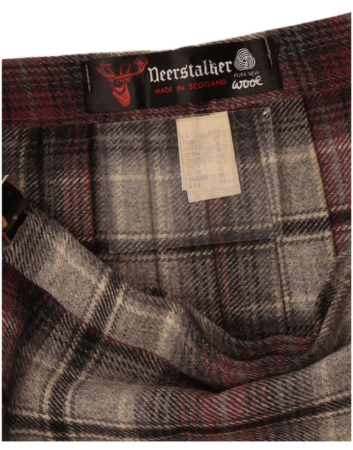 Deerstalker Kvinder Plisseret Omslagsnederdel W28 Medium Rød Plaid Uld