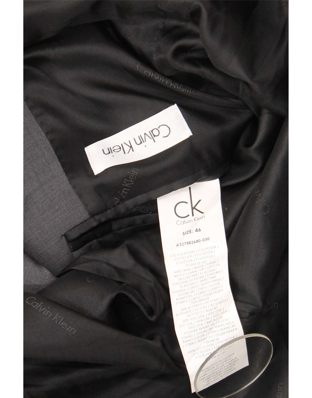 Calvin Klein Herre 2-knaps blazerjakke IT 46 Lille grå polyester