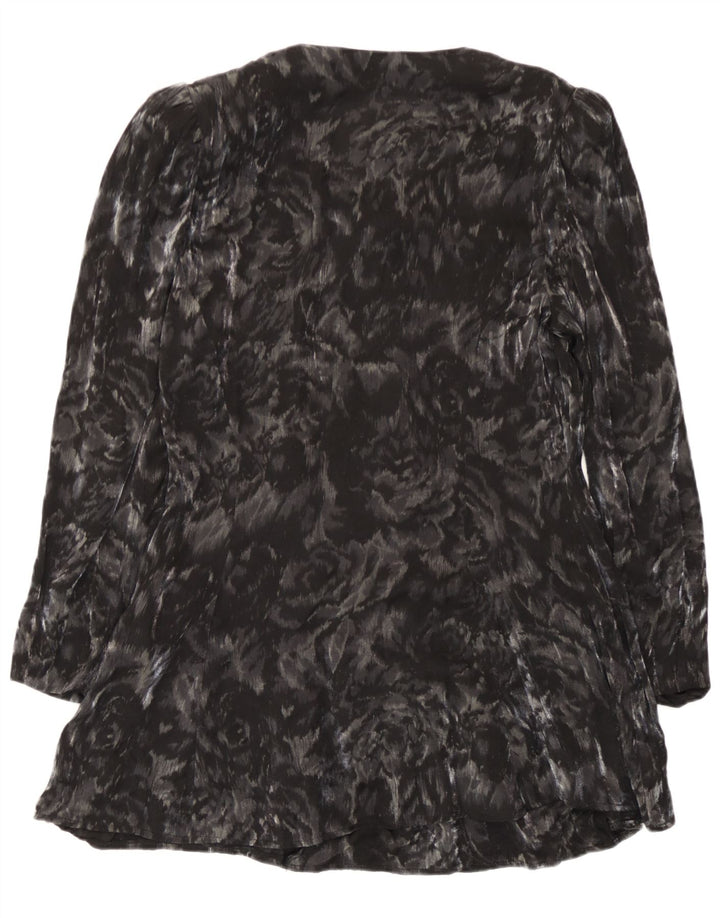 Michele Boyard Dame Longline skjortebluse EU 40 Medium Black Floral