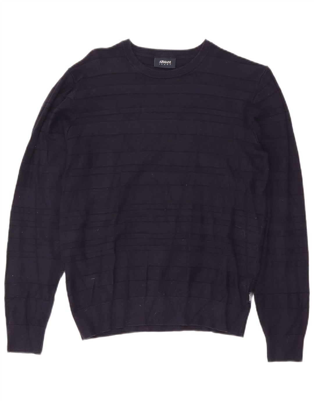 Armani Dame Boat Neck Jumper Sweater UK 10 Small Navy Blue Striped