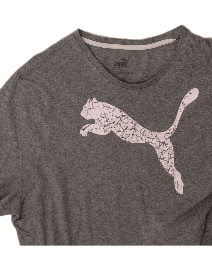 PUMA Mens Graphic T-Shirt Top Medium Grey Cotton Vintage Puma and Second-Hand Puma from Messina Hembry 