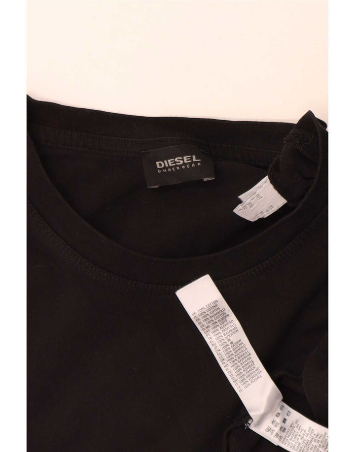 Diesel Herre T-Shirt Top XL Sort Bomuld