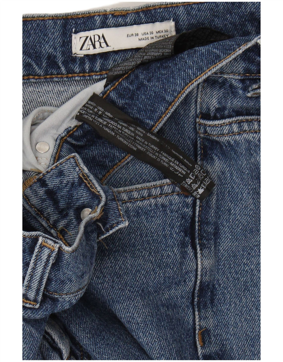 ZARA Mens Straight Jeans EU 38 Small W30 L27 Blue Cotton