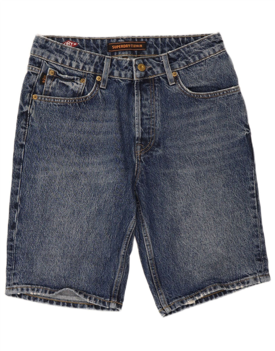 SUPERDRY denimshorts til kvinder W28 Mellemblå bomuld