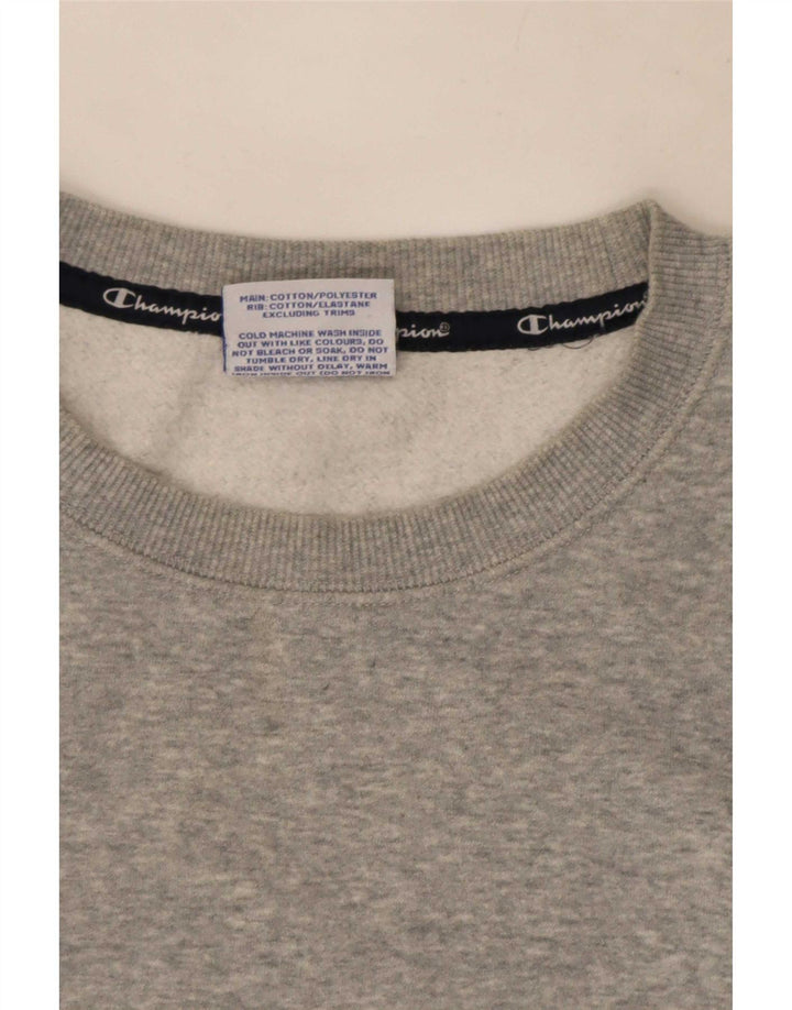 Champion Herre Grafisk Sweatshirt Jumper Large Grå Flecked Bomuld