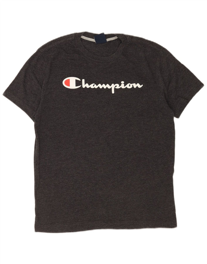 CHAMPION Herre Loose Fit Grafisk T-Shirt Top Lille Grå