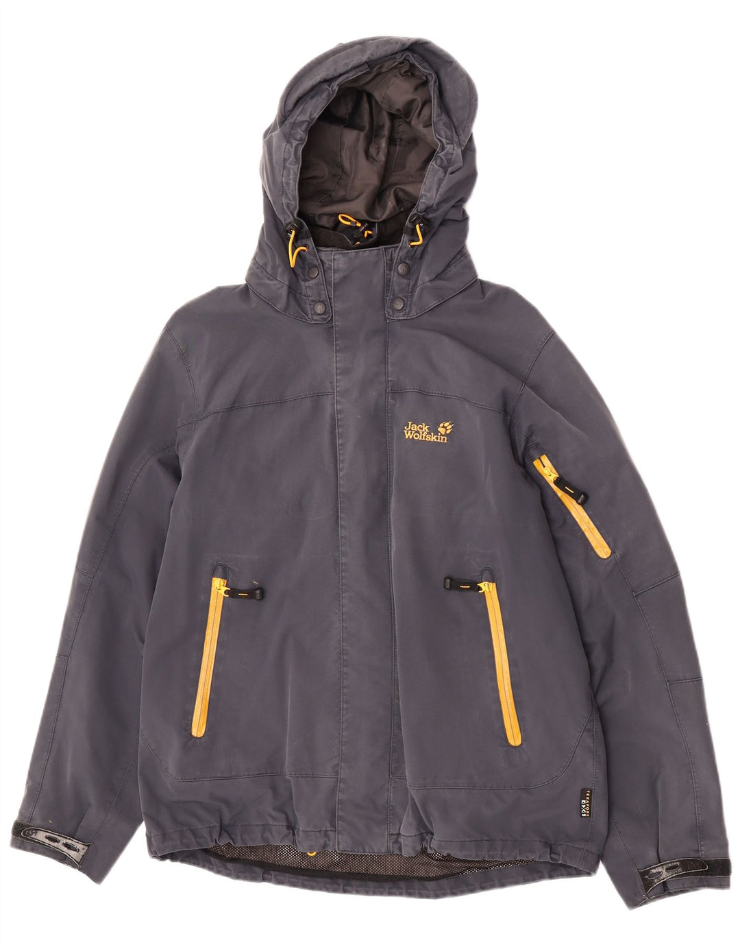 Jack Wolfskin Regnjakke med hætte til mænd UK 40/42 Stor marineblå polyamid
