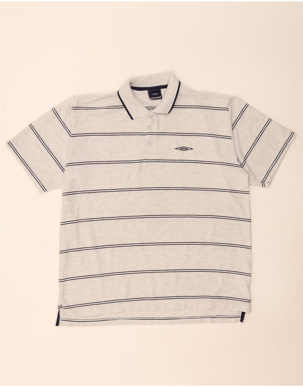 Umbro Polo Shirt til mænd XL Gråstribet polyester