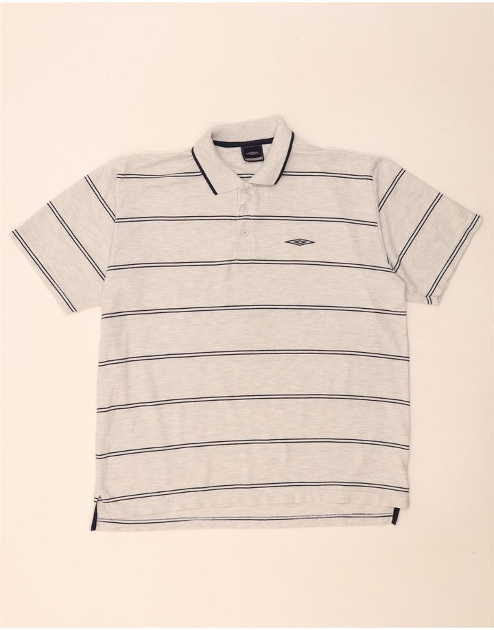 Umbro Polo Shirt til mænd XL Gråstribet polyester