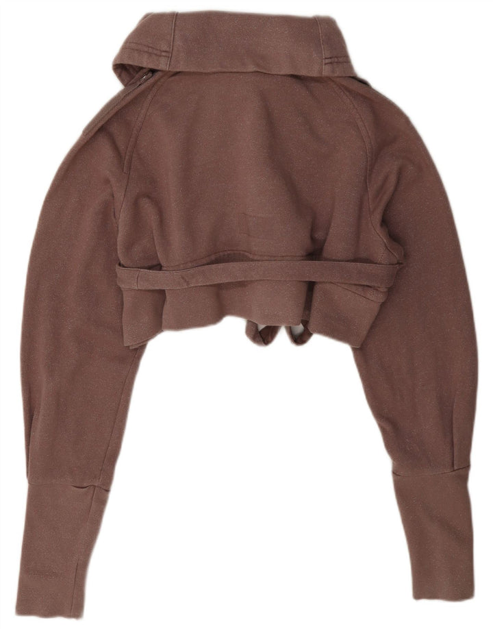 Adidas Womens Crop Oversized træningsdragt topjakke EU 34 XS brun bomuld