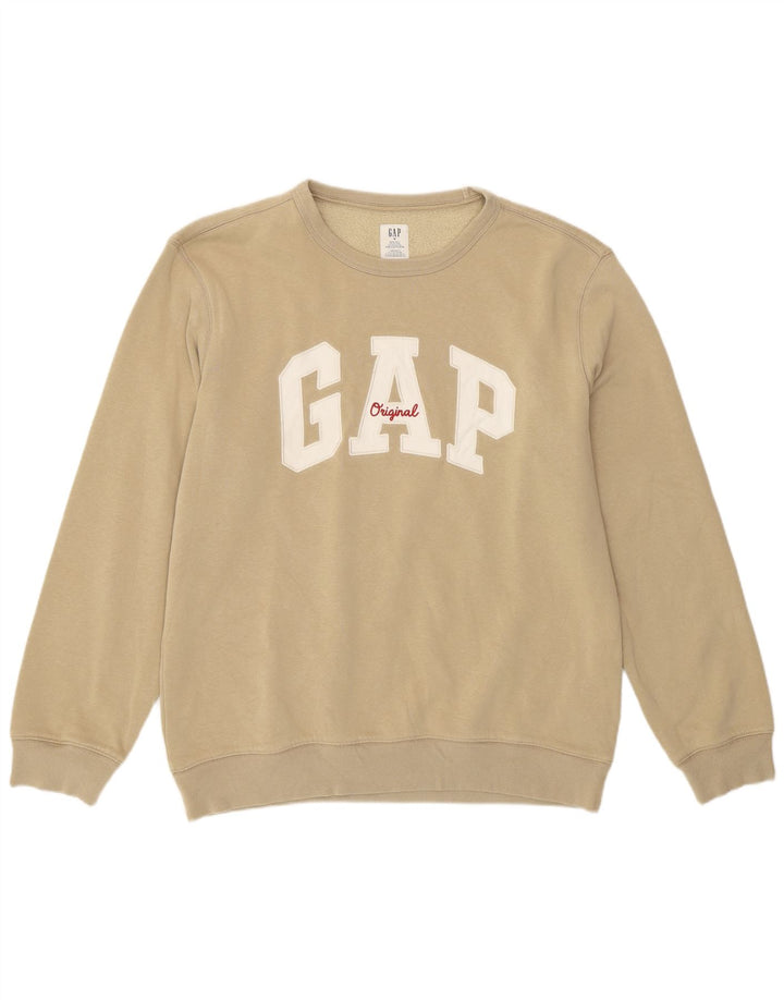 Gap Herre Grafisk Sweatshirt Jumper Medium Beige Bomuld