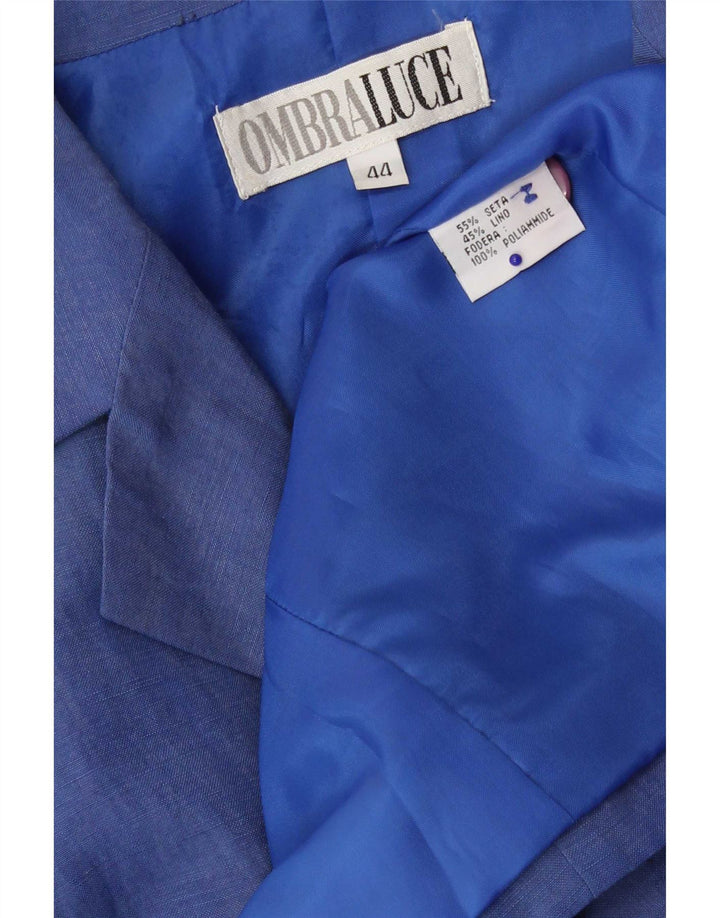 Ombraluce Dame 3-knaps blazerjakke IT 44 Medium Blue Silke