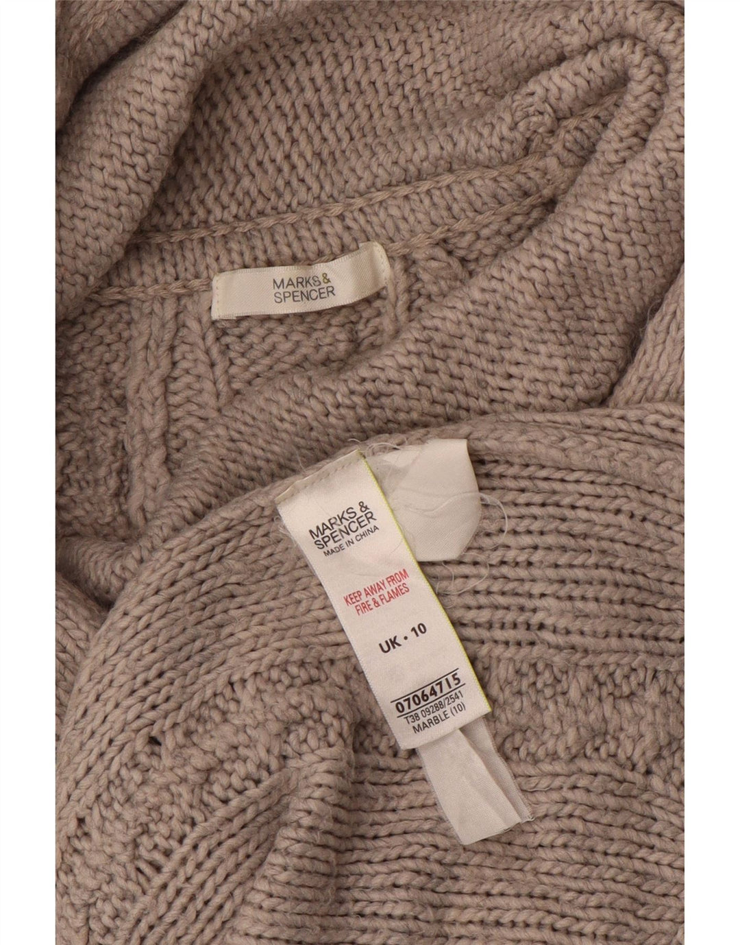 Marks & Spencer Dame Rullehals Sweater UK 10 Small Grey Acryl
