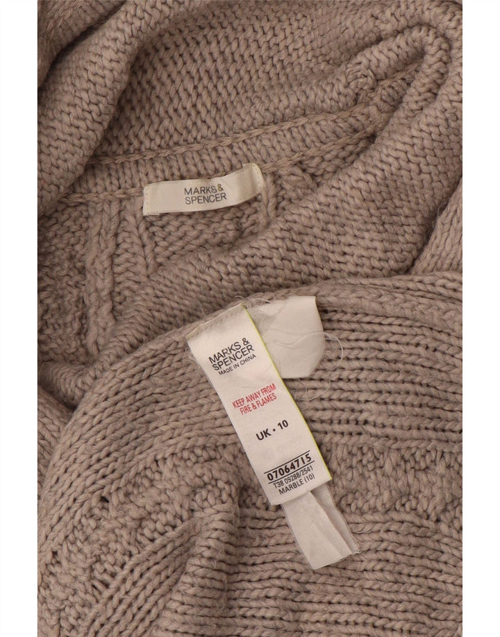 Marks & Spencer Dame Rullehals Sweater UK 10 Small Grey Acryl