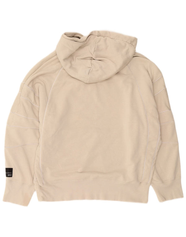 Adidas Dame Oversized Hoodie Jumper UK 10 Small Beige Bomuld