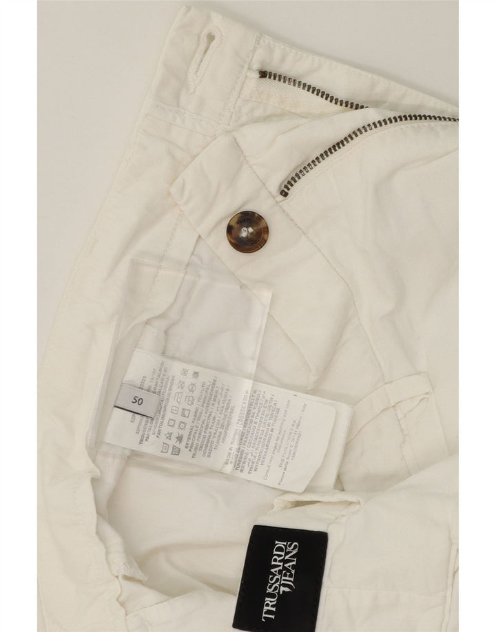 TRUSSARDI Mens Chino Shorts IT 50 Large W36  White Cotton Vintage Trussardi and Second-Hand Trussardi from Messina Hembry 
