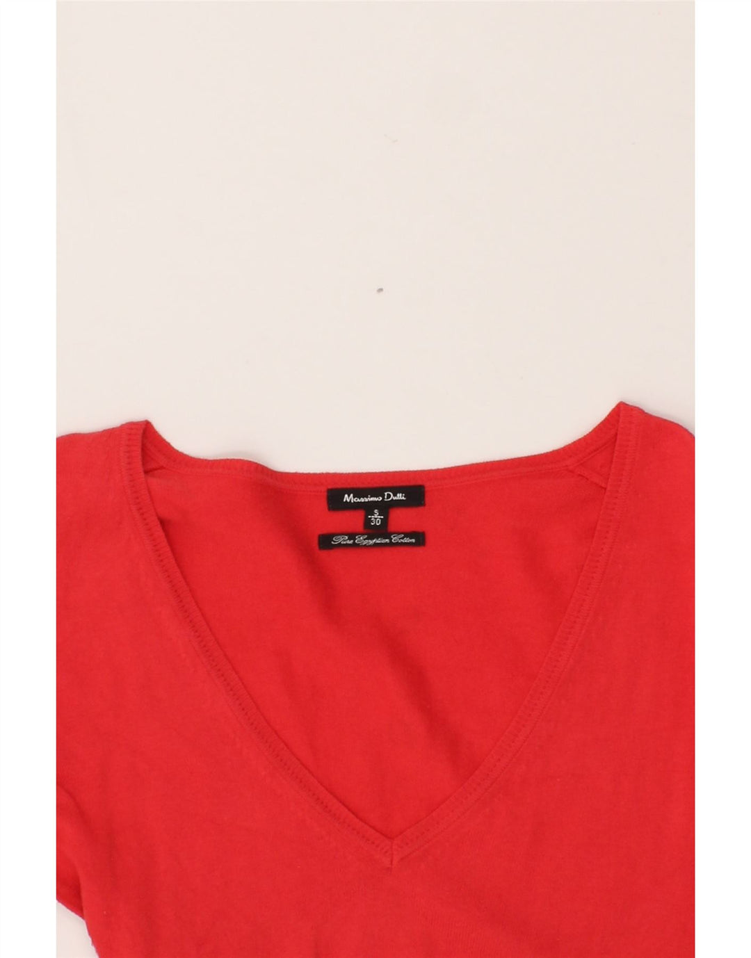 MASSIMO DUTTI Womens V-Neck Jumper Sweater UK 10 Small Red Vintage Massimo Dutti and Second-Hand Massimo Dutti from Messina Hembry 