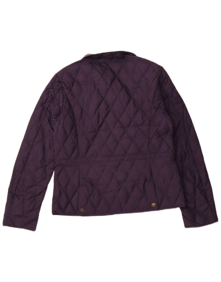 EDDIE BAUER Dame vatteret jakke UK 14 Medium Navy Blue Polyester