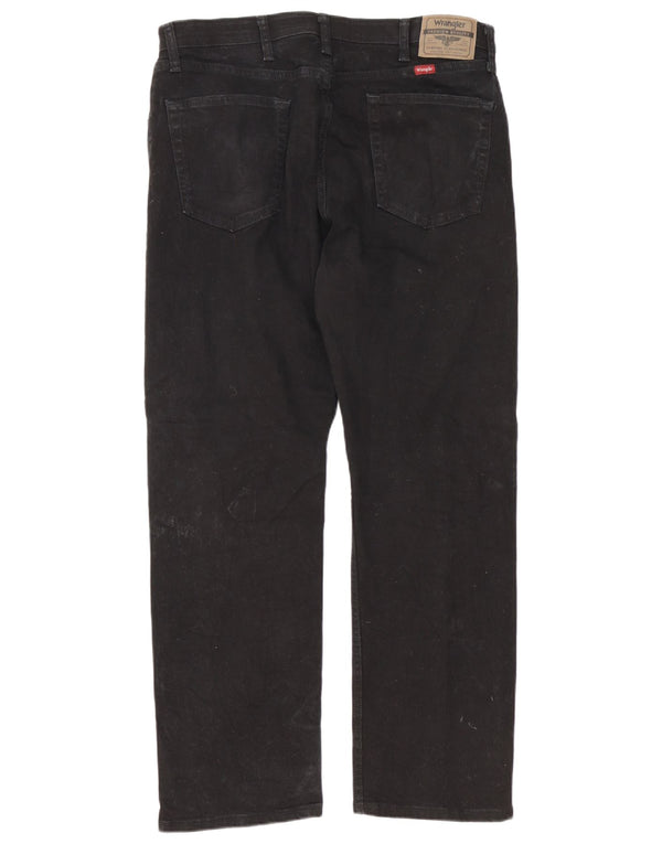 Wrangler Herre Regular Fit Straight Jeans W36 L30 Sort Bomuld