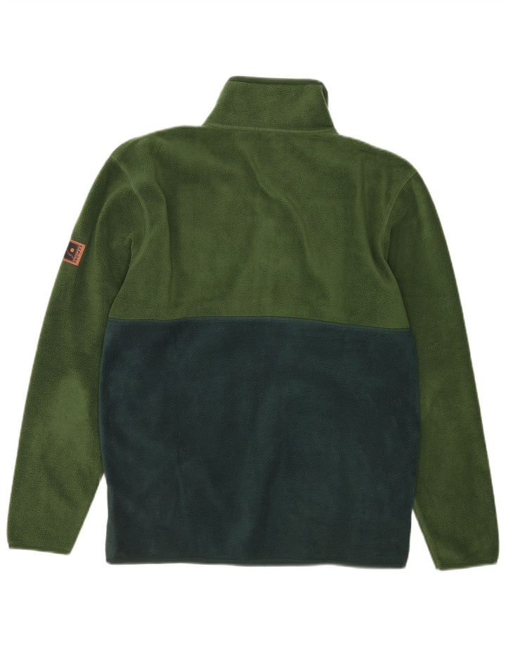 Vintage fleecetrøje med lynlås til mænd mellem grøn Colourblock Polyester