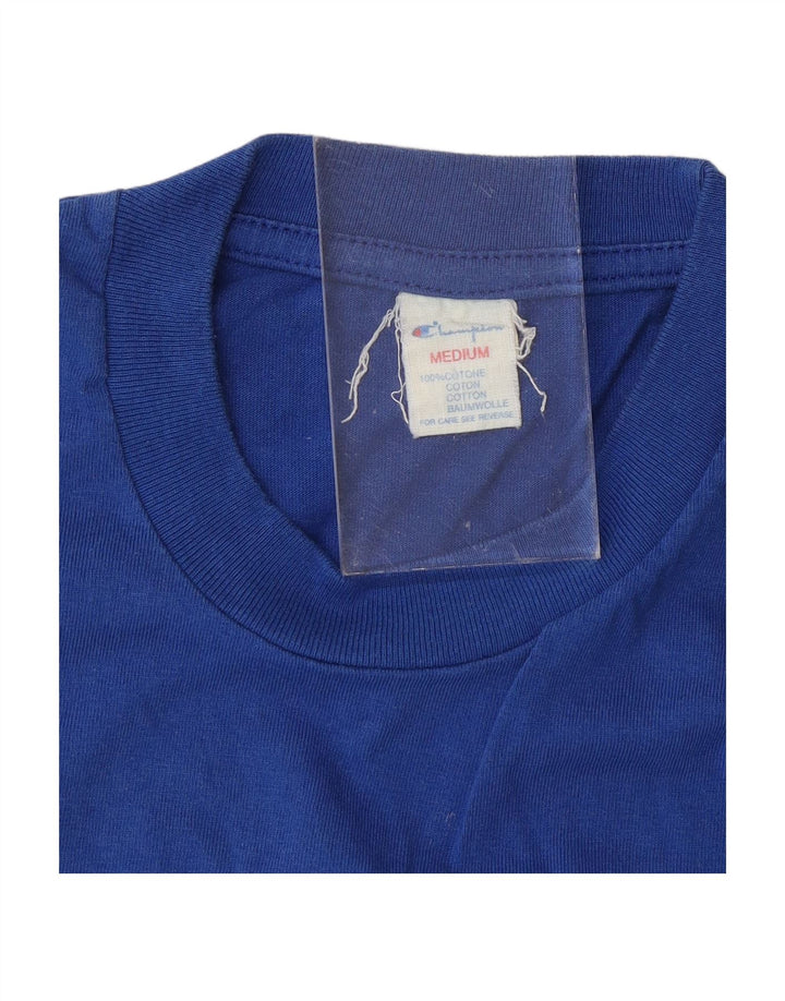 CHAMPION Mens Graphic T-Shirt Top Medium Blue Cotton