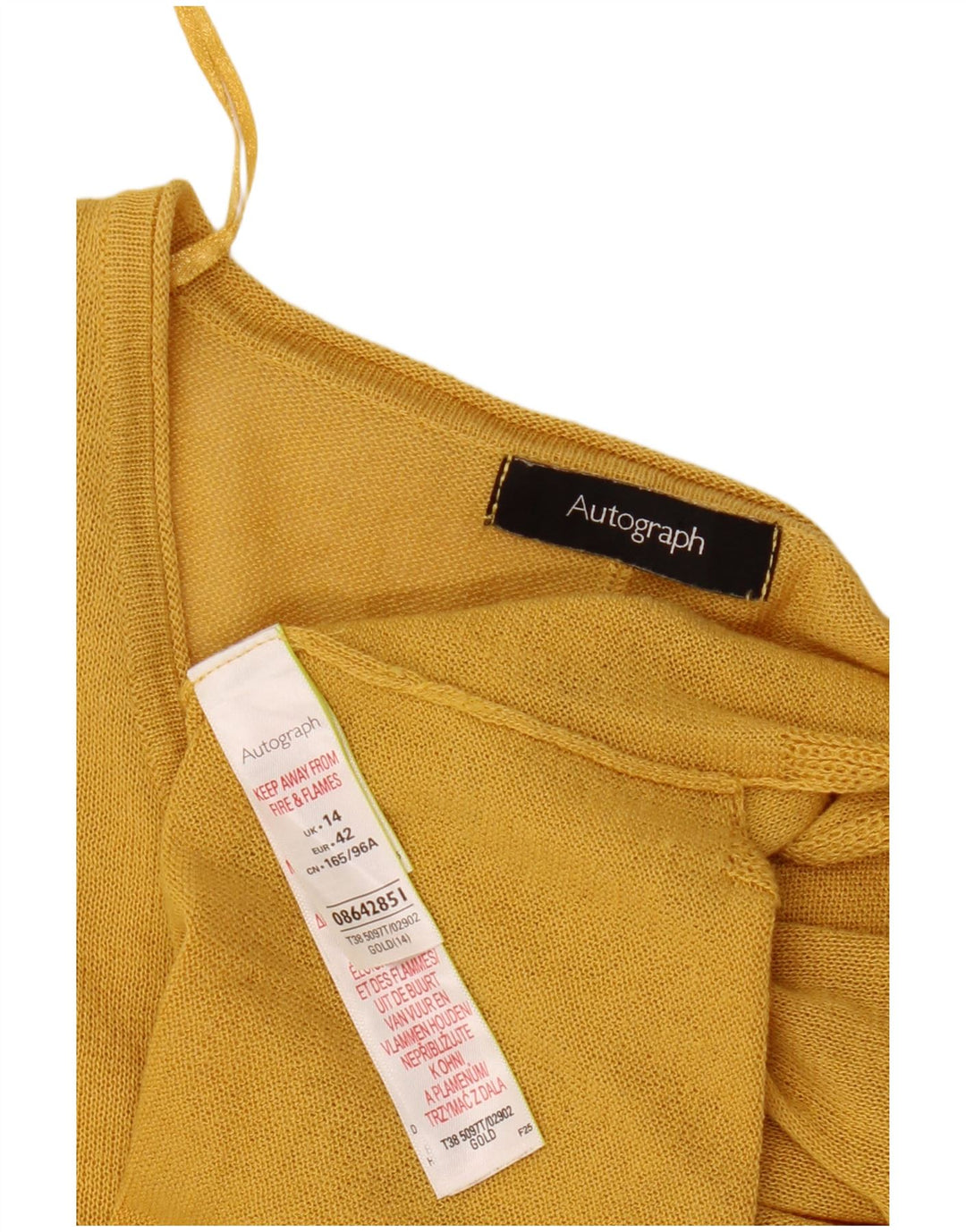 Marks & Spencer Womens Autograph Crop Oversized bluse Top UK 14 Large Gold