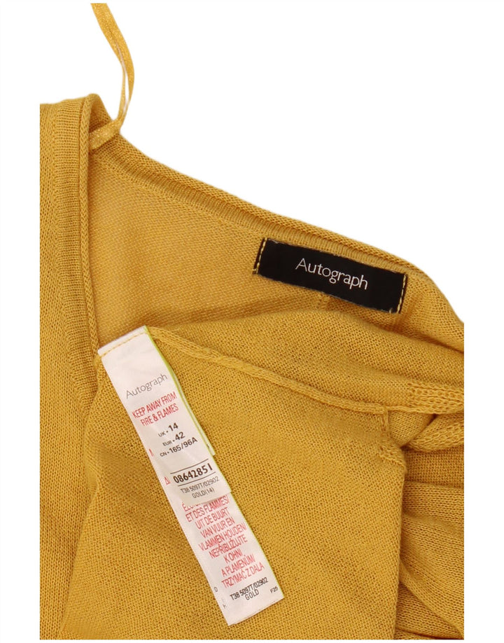 Marks & Spencer Womens Autograph Crop Oversized bluse Top UK 14 Large Gold