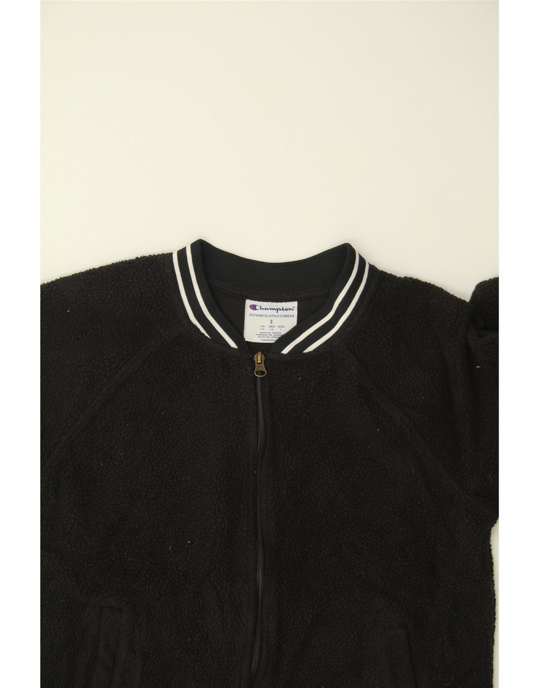CHAMPION Womens Fleece Jacket UK 10 Small Black Polyester Vintage Champion and Second-Hand Champion from Messina Hembry 