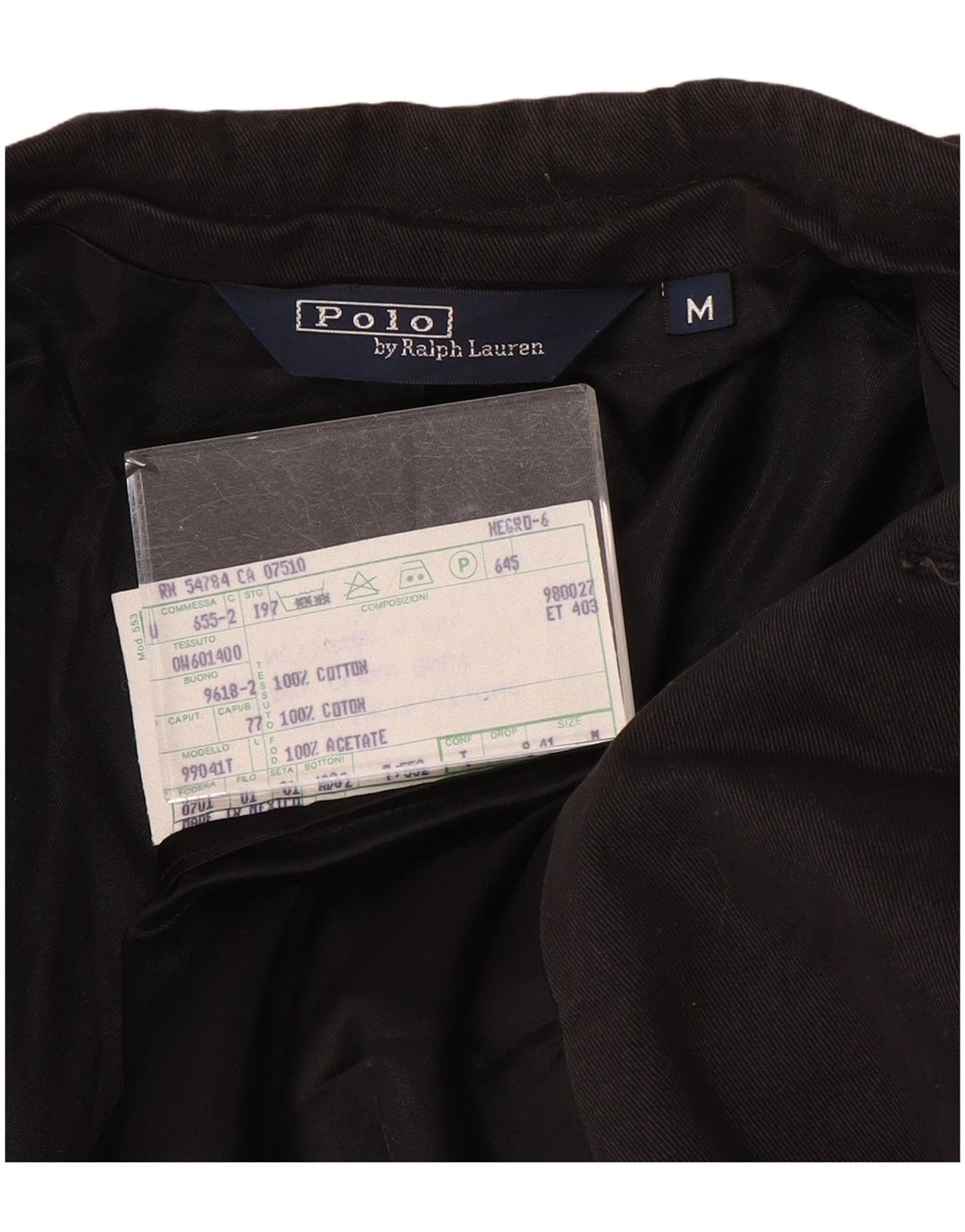 Polo Ralph Lauren Herre 3-knaps blazerjakke UK 38 Medium Sort Bomuld