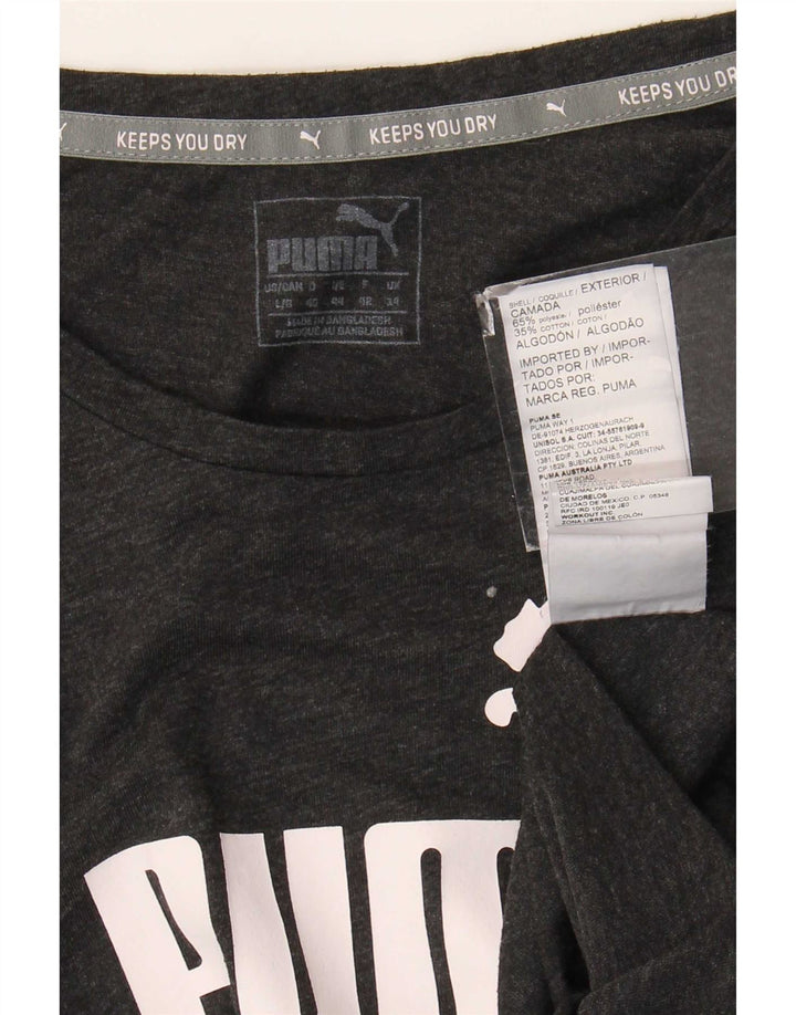 Puma Grafisk T-Shirt Top UK 14 Medium Grå Polyester
