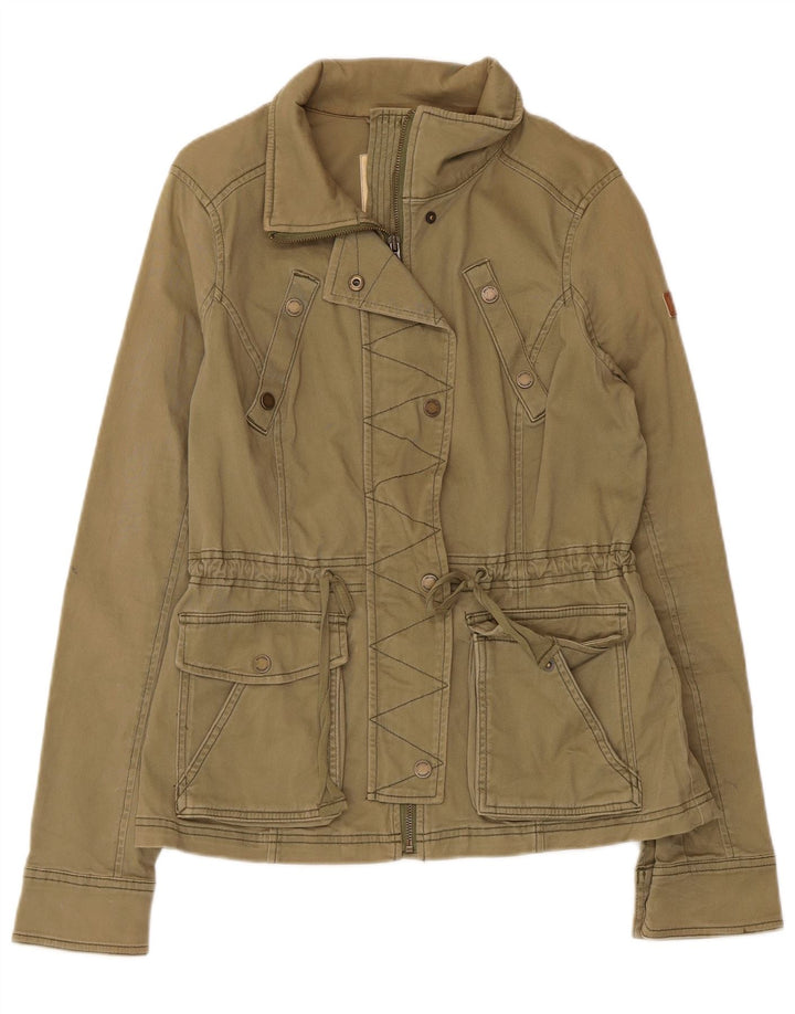 Hollister Kvinder Utility Jacket UK 12 Medium Khaki Bomuld