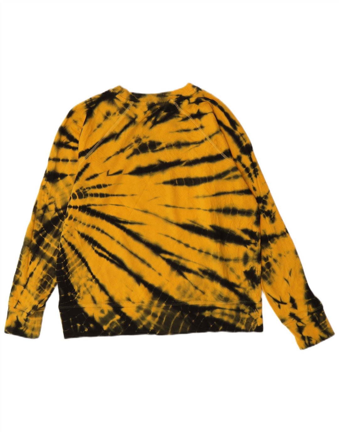 Dkny Womens Oversized Grafisk Sweatshirt Jumper UK 10 Small Yellow Tie Dye